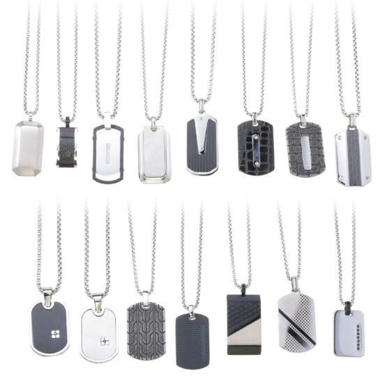 Kollektion 15st Halsband i Stål (Olika Dogtags, 60 cm)