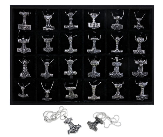 Kollektion 24st Olika Halsband i Stål (Thors Hammare)