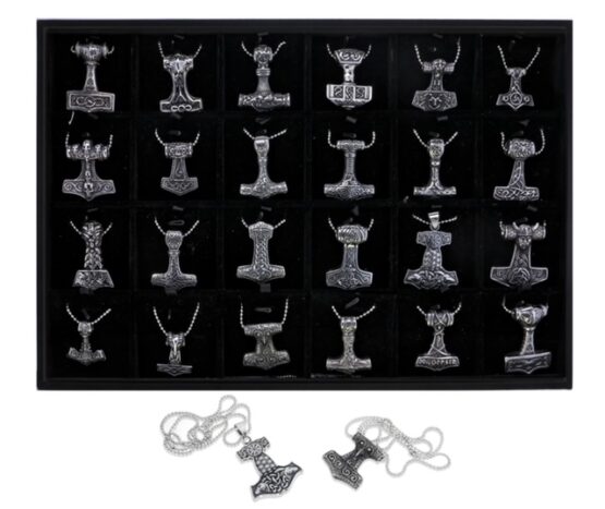 Kollektion 24st Olika Halsband i Stål (Thors Hammare)
