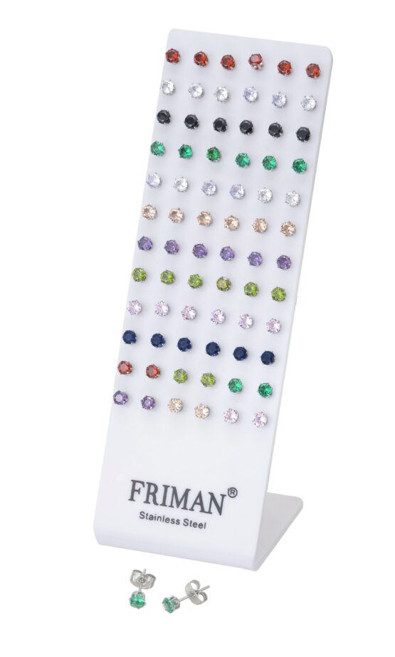 36-Par Stålörhängen (Fyrkantiga Cubic Zirkonia)