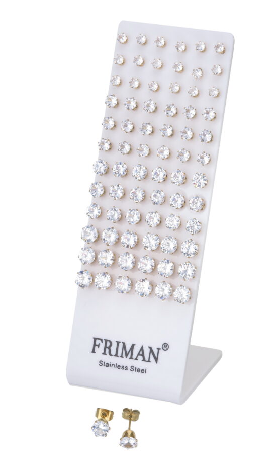 36-Par Stålörhängen (Cubic Zirkonia Stenar)