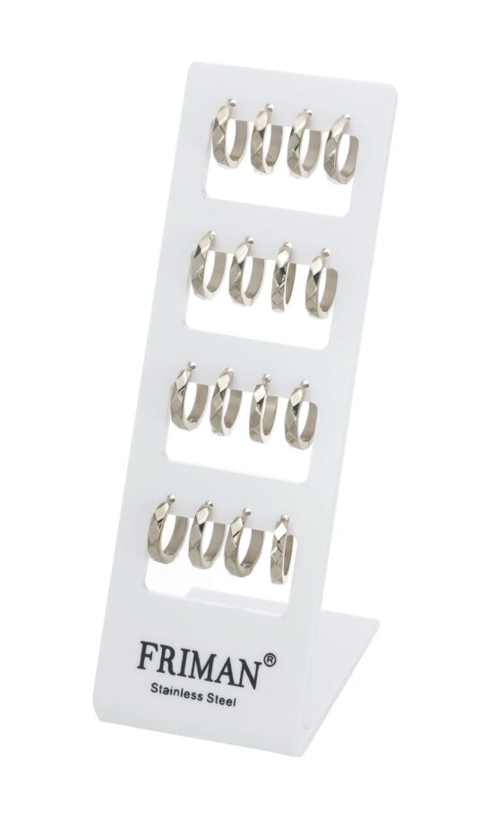 8-Par Stålcreoler (Diamantslipade creoler)