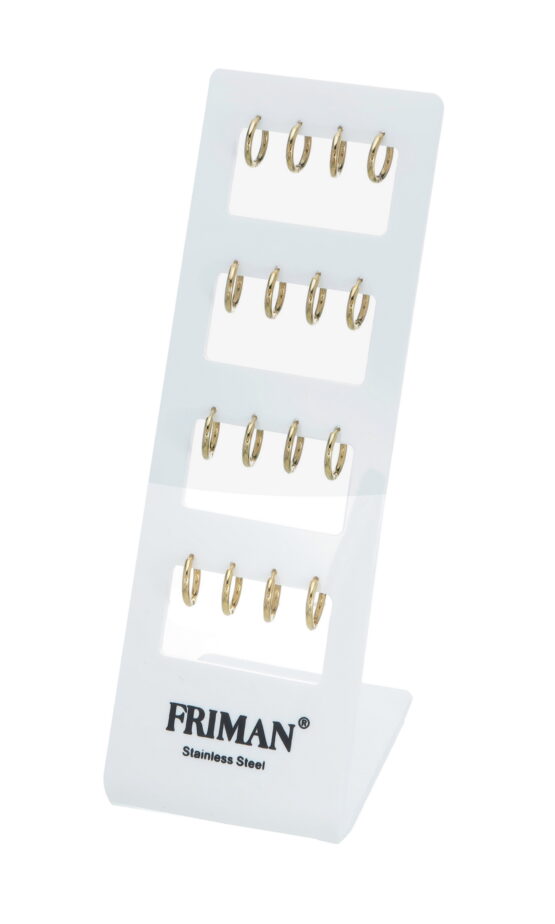 8-Par Guldförgyllda Stålcreoler (1.6 x 8 mm)