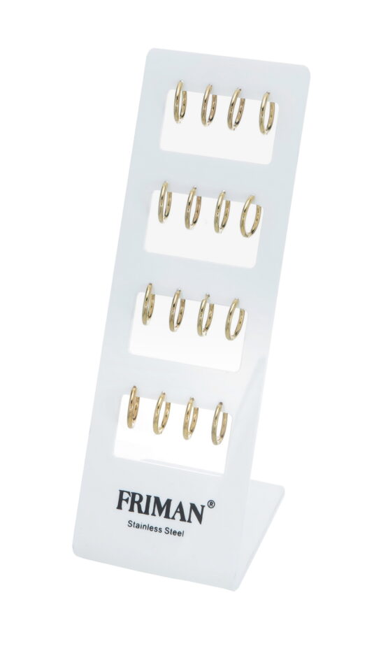8-Par Guldförgyllda Stålcreoler (1.6 x 10 mm)