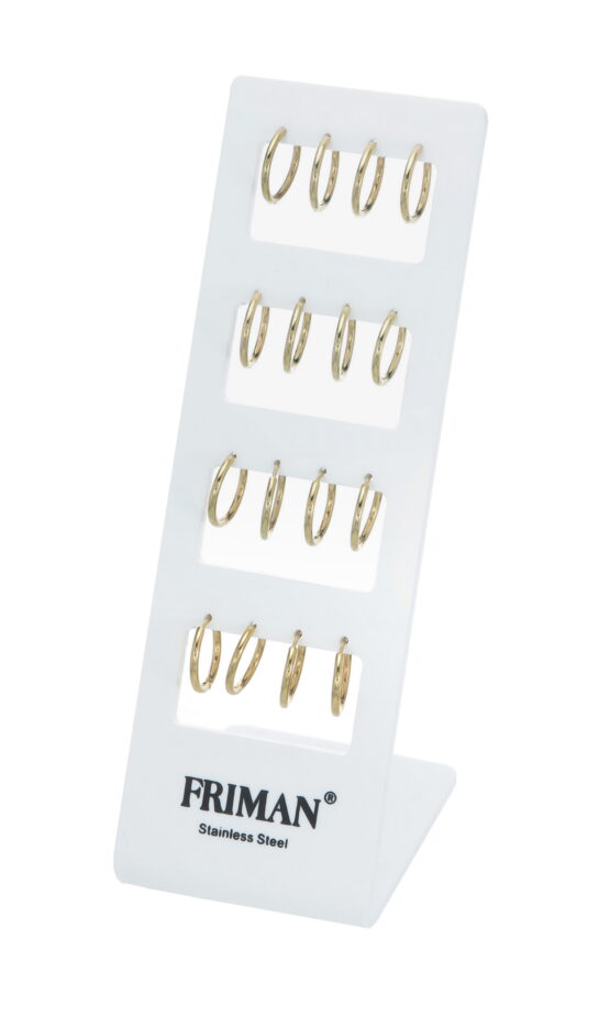 8-Par Guldförgyllda Stålcreoler (1.6 x 12 mm)
