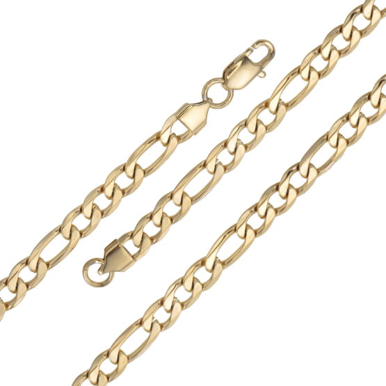 Figarokedja i Guldförgyllt Stål (Bredd 8.0 mm, 2-Pack)