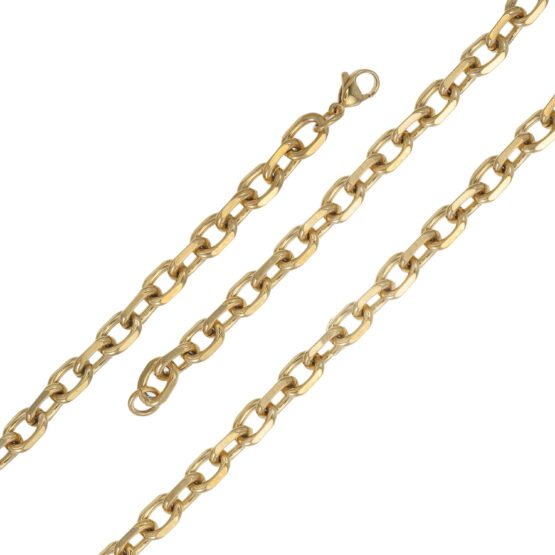 Ankarlänkar i Guldförgyllt Stål (Bredd 7.0 mm, 2-Pack)