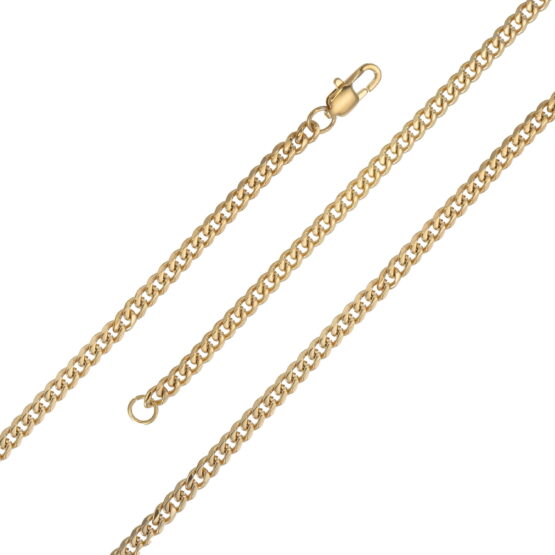 Pansarkedja i Guldförgyllt Stål (Bredd 3.0 mm, 2-Pack)